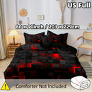 Axyaa Red Grid Duvet Cover Set - Soft 3D Bedding for Stylish Bedroom