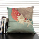 Axyaa Shell Print Cushion Cover for Living Room Sofa, 45x45cm