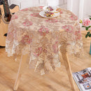 Axyaa Lace Table Cover: Embroidered Luxury Dining Tablecloth for Home Decor & Wedding