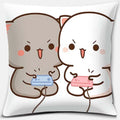Cute Mocha Mochi Peach Cat Pillowcase for Sofa and Car Decor, Home by Axyaa, 45x45cm