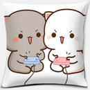 Cute Mocha Mochi Peach Cat Pillowcase for Sofa and Car Decor, Home by Axyaa, 45x45cm
