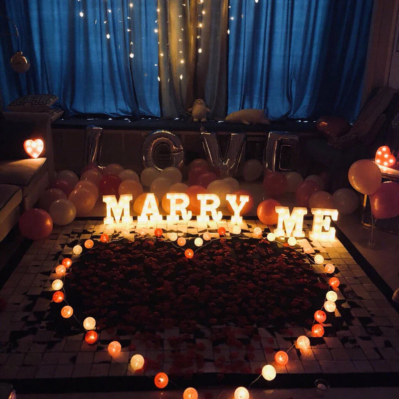 Axya LED 3D Marry Me Proposal Night Lamp for Wedding Party Decor