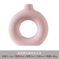 Axyaa Ceramic Donut Vase White Nordic Home Decor Arrangement Holder