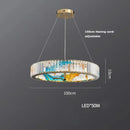 Axyaa Crystal Chandelier Enamel Bar Counter Light Stainless Steel Luxury Staircase Duplex Villa