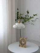 Axyaa Glass Pendant Light Brass Wire Adjustable Hanging Lamp