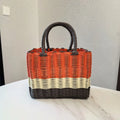 Axyaa Square Rattan Storage Basket with Handle - Hand-woven Plastic Hanging Baskets