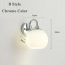 Axyaa Chrome Metal LED Wall Lamp with Acrylic Shade for Bedroom and Corridor