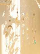 Axyaa Crystal Butterfly Moon Prism Suncatcher - Outdoor Rainbow Maker Fairy Garden Decor