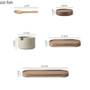 Axya Ceramic Spice Pepper Jar with Wooden Lid, Porcelain Seasoning Storage Bottle