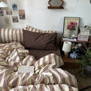 Axyaa Striped Duvet Cover with Pillowcase Set, Twin-Queen Size, Fashionable Home Bedding