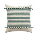 Axyaa Vintage Stripe Lumbar Cushion Cover with Tassels