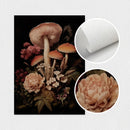 Axyaa Dark Gothic Mushroom Skull Bat Canvas Wall Art Set