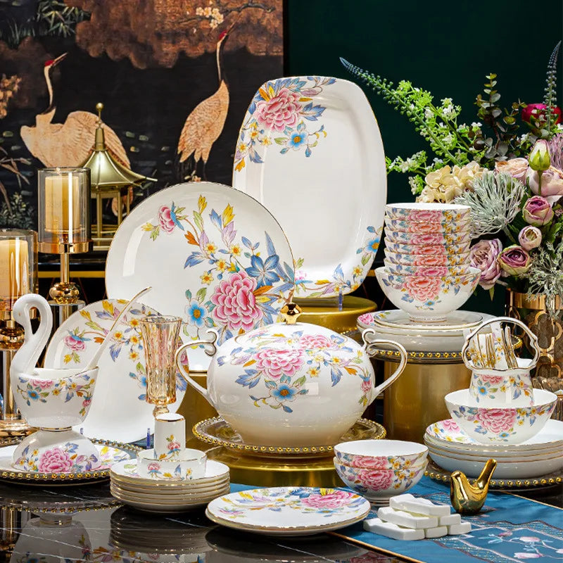 Axya Luxury Bone Dinnerware Set - 70 Piece European Tableware Collection