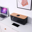Axyaa Wooden Cable Storage Box Power Strip Case for Organized Wire Management