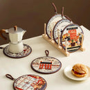 Axyaa Ceramic Fairy Tale Casserole Mat - High-grade Non-slip Dining Placemat