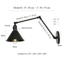 Axyaa Retro Black Wall Lamp with Switch for Living Room and Corridor