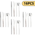 Axyaa Stainless Steel Dinnerware Set 16Pcs - Knife Fork Spoons Cutlery Kitchen Set