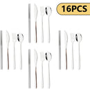 Axyaa Stainless Steel Dinnerware Set 16Pcs - Knife Fork Spoons Cutlery Kitchen Set