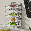 Axyaa Kitchen Folding Side Dish Rack Expandable Microwave Shelf Food Storage Shelves