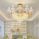 Axyaa Luxury Crystal Chandelier for European-Style Living Room, Bedroom, and Stairwell