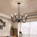 Axyaa Rustic Industrial Candle Chandelier Pendant Light for Living Room Dining Bar