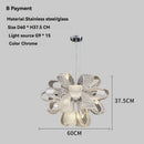Axyaa Glass Flower Ring Pendant: Nordic Light Luxury Modern Dining Room Fixture