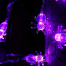 Axyaa Halloween Purple Spider String Lights: Haunted House Indoor/Outdoor Decor