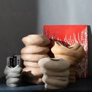 Axyaa Ceramic Stripe Vase: Home Decor Porcelain Craft for Flower Arrangements