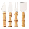 Axyaa Bamboo Cheese Knives Set - Stainless Steel Cutlery for Cheese-Lovers