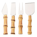 Axyaa Bamboo Cheese Knives Set - Stainless Steel Cutlery for Cheese-Lovers
