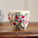 Axyaa Ceramic Teacups Flower Crafts Kung Fu Tea Sets Home Decoration Ornaments