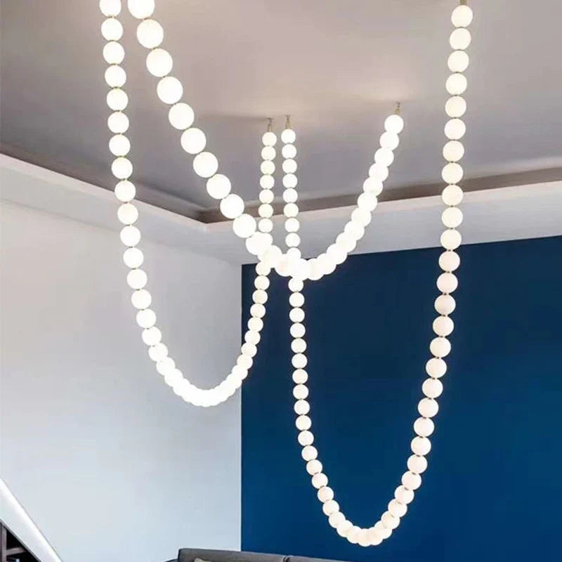 Axyaa Nordic Luxury LED Glass Chandeliers for Staircase and Hotel Engineering