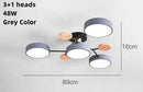 Axyaa Wood Iron Art Chandelier for Modern LED Ceiling Light in Living Room