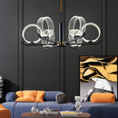 Axyaa Nordic Black Acrylic Chandelier Modern Minimalist Luxury Bedroom Living Room Creative Circle