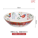 Axyaa Red Flower & Bird Ceramic Tableware Set