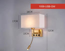 Axyaa LED Wall Lamp with USB Charger & Spotlight for Bedroom Living Room
