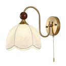Axyaa French Style Wall Lamp with Fabric Printing Lampshade for Living Room, Bedroom, Porch