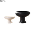 Axyaa Ceramic Goblet Vase: Minimalist Black and White Room Decor