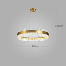 Axyaa Gold Crystal Chandelier LED Ceiling Light - Elegant Illumination for Your Home