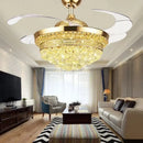 Axyaa Crystal Remote Control Chandelier Ceiling Fan Light for Living Room, Bedroom, Dining Room