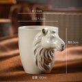 Axyaa Ceramic Espresso Cup with Animal Statue Handle, 180ml - White