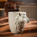 Axyaa Ceramic Espresso Cup with Animal Statue Handle, 180ml - White