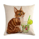 Axyaa Pet Cat Dog Linen Pillowcase 45*45cm - Home Sofa Car Decor