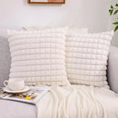 Axyaa Plush Rabbit Fur Throw Pillow Covers: Soft & Cozy Plaid Cushion Cases