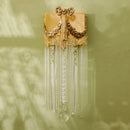 Axyaa Brass Bow Crystal Wall Lamp | Retro Vintage Luxury LED Lighting