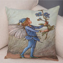 Axyaa Flower Girl Cushion Set - Fairy Tale Decor for Living Room, Bedroom Sofa