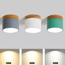 Axyaa Nordic Wood LED Downlight 5W-15W Macaroon Modern Ceiling Light Surface Mounted Spotlight