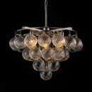 Axyaa Glass Ball Bubble Chandelier LED Pendant Light - Chrome Tiered Luxury Hanging Lamp