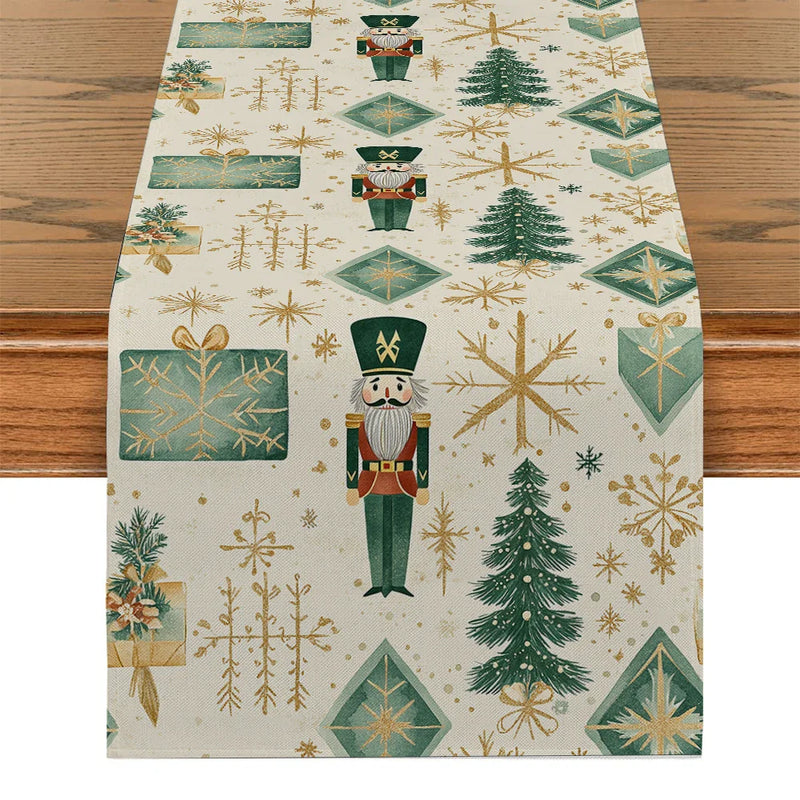 Axyaa Nutcracker Geometry Table Runner, Perfect for Dining and Party Decor