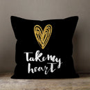Axyaa Gold Heart Art Print Cushion Cover - Nordic Style Sofa Pillowcase